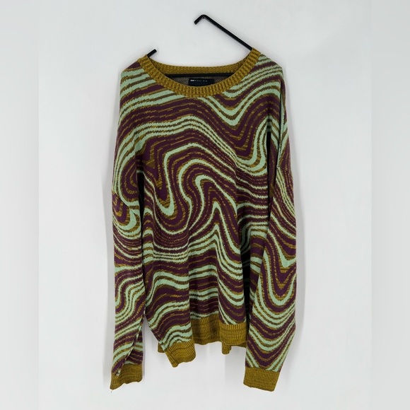 Asos Design Knit Long Sleeve Retro Sweater In Space Dye Swirly - Picture 2 of 7